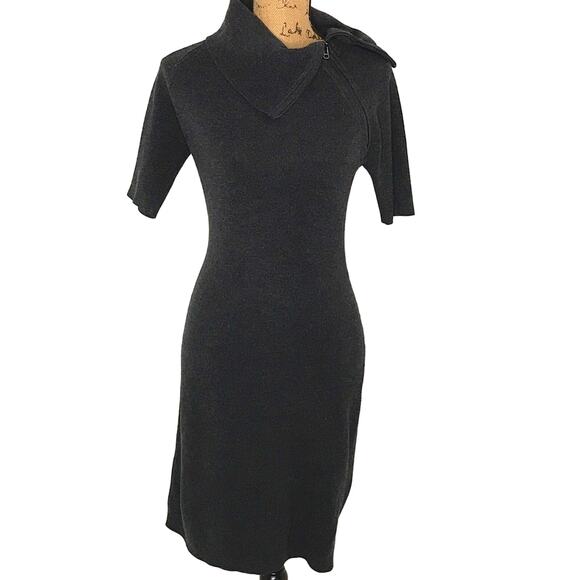 Calvin Klein Dresses & Skirts - Calvin Klein Size Small Zippered Cowl Neck Rib Knit Sweater Dress Modest